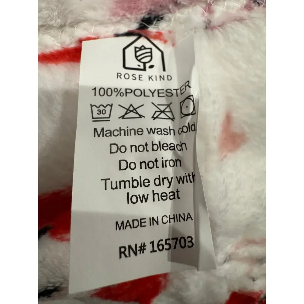 MSRP: $69.99 | ✨ Rose Kind Cherry Bow Plush Oversized Throw Blanket 108” x 52” ✨